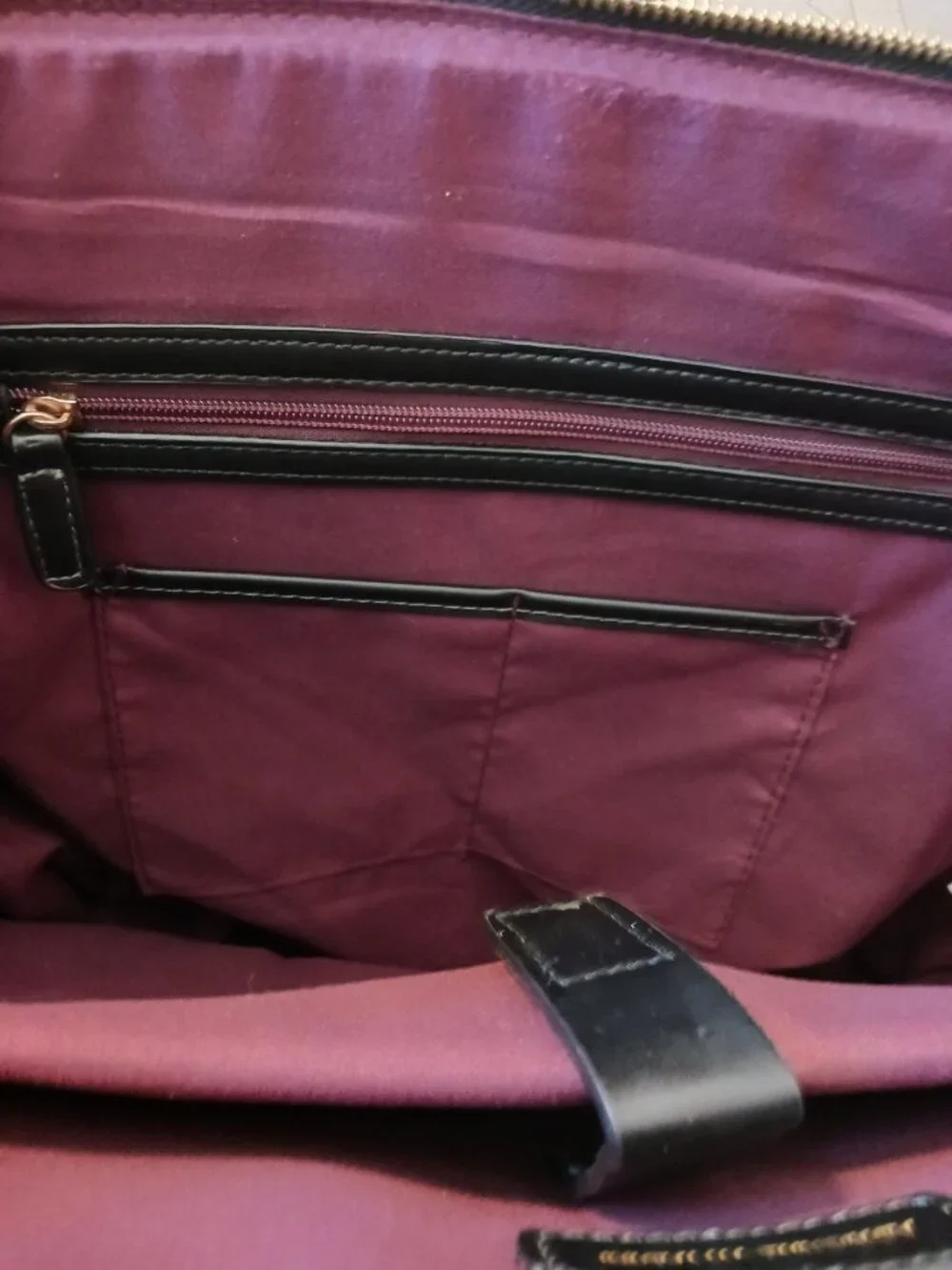 Adrienne Vittadini Large Vegan Black Workbook Laptop Tote New